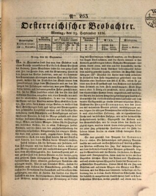 Der Oesterreichische Beobachter Montag 19. September 1836