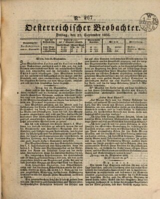 Der Oesterreichische Beobachter Freitag 23. September 1836