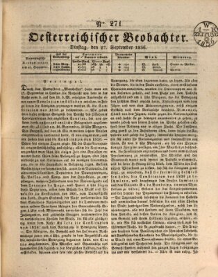 Der Oesterreichische Beobachter Dienstag 27. September 1836