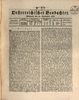 Der Oesterreichische Beobachter Mittwoch 28. September 1836