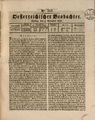Der Oesterreichische Beobachter Dienstag 8. November 1836