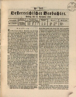 Der Oesterreichische Beobachter Freitag 18. November 1836