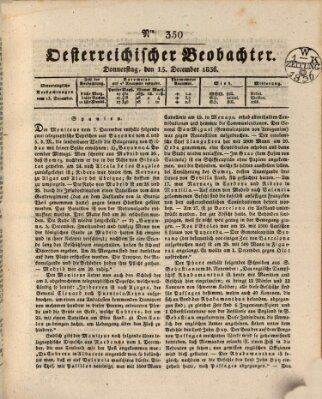 Der Oesterreichische Beobachter Donnerstag 15. Dezember 1836