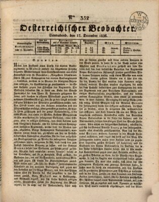 Der Oesterreichische Beobachter Samstag 17. Dezember 1836