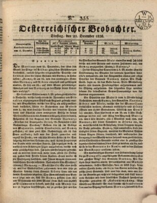 Der Oesterreichische Beobachter Dienstag 20. Dezember 1836