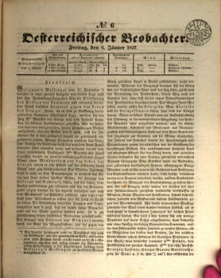 Der Oesterreichische Beobachter Freitag 6. Januar 1837