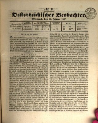 Der Oesterreichische Beobachter Mittwoch 11. Januar 1837