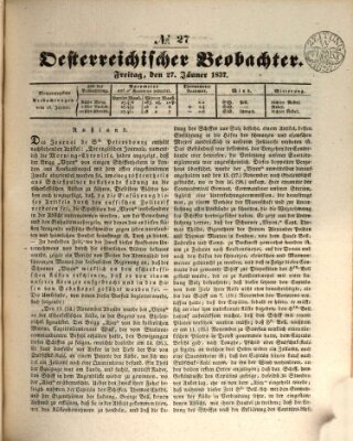 Der Oesterreichische Beobachter Freitag 27. Januar 1837