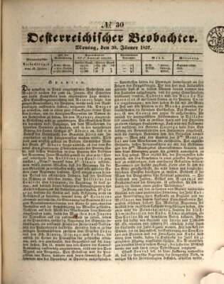 Der Oesterreichische Beobachter Montag 30. Januar 1837