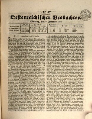 Der Oesterreichische Beobachter Montag 6. Februar 1837