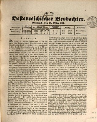 Der Oesterreichische Beobachter Mittwoch 15. März 1837