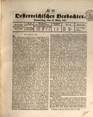 Der Oesterreichische Beobachter Donnerstag 16. März 1837