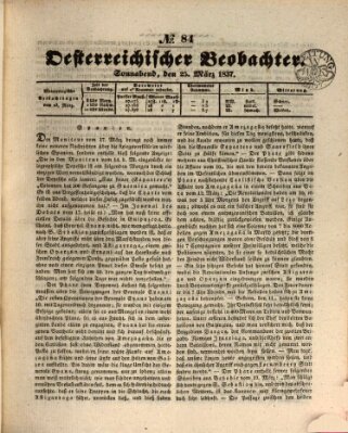 Der Oesterreichische Beobachter Samstag 25. März 1837