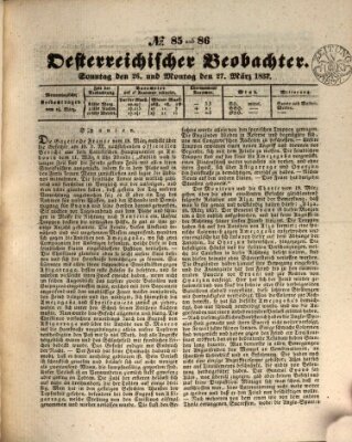 Der Oesterreichische Beobachter Montag 27. März 1837