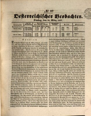 Der Oesterreichische Beobachter Dienstag 28. März 1837