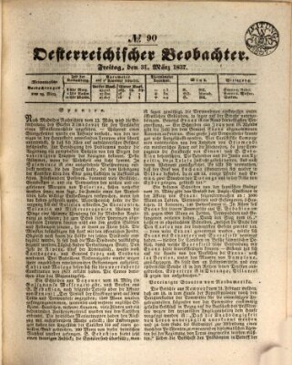 Der Oesterreichische Beobachter Freitag 31. März 1837