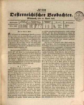 Der Oesterreichische Beobachter Mittwoch 12. April 1837