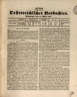 Der Oesterreichische Beobachter Mittwoch 19. April 1837