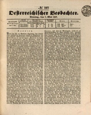 Der Oesterreichische Beobachter Sonntag 7. Mai 1837