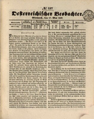 Der Oesterreichische Beobachter Mittwoch 17. Mai 1837