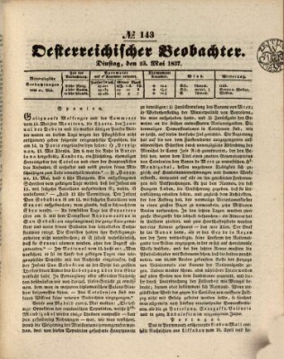 Der Oesterreichische Beobachter Dienstag 23. Mai 1837