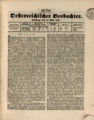 Der Oesterreichische Beobachter Dienstag 30. Mai 1837