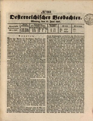 Der Oesterreichische Beobachter Montag 12. Juni 1837