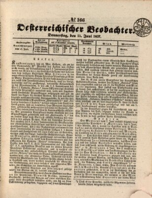 Der Oesterreichische Beobachter Donnerstag 15. Juni 1837