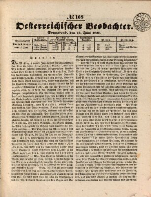 Der Oesterreichische Beobachter Samstag 17. Juni 1837