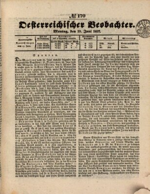 Der Oesterreichische Beobachter Montag 19. Juni 1837