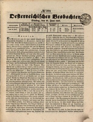 Der Oesterreichische Beobachter Dienstag 20. Juni 1837