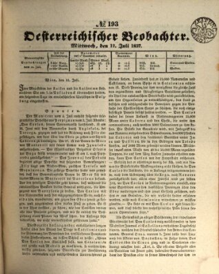 Der Oesterreichische Beobachter Mittwoch 12. Juli 1837