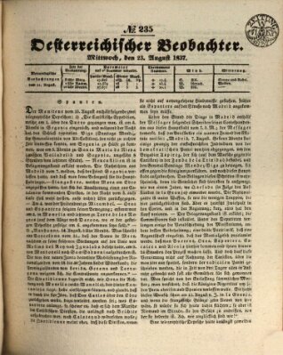 Der Oesterreichische Beobachter Mittwoch 23. August 1837