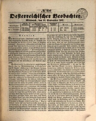 Der Oesterreichische Beobachter Mittwoch 13. September 1837