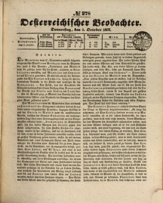 Der Oesterreichische Beobachter Donnerstag 5. Oktober 1837