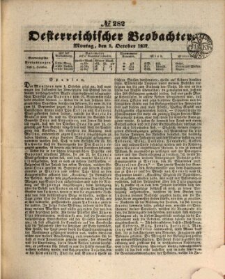 Der Oesterreichische Beobachter Montag 9. Oktober 1837