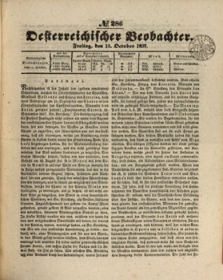 Der Oesterreichische Beobachter Freitag 13. Oktober 1837