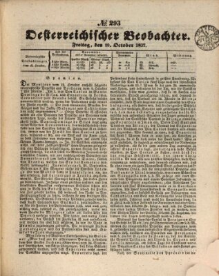 Der Oesterreichische Beobachter Freitag 20. Oktober 1837