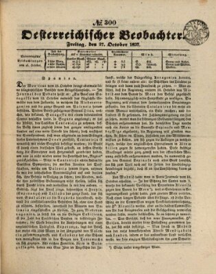 Der Oesterreichische Beobachter Freitag 27. Oktober 1837