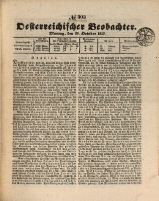 Der Oesterreichische Beobachter Montag 30. Oktober 1837