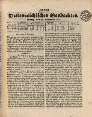 Der Oesterreichische Beobachter Freitag 24. November 1837