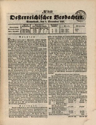 Der Oesterreichische Beobachter Samstag 9. Dezember 1837