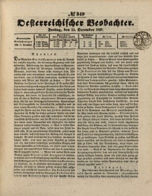 Der Oesterreichische Beobachter Freitag 15. Dezember 1837