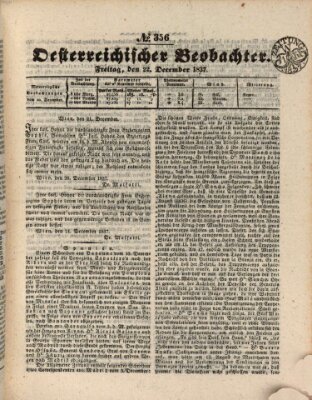 Der Oesterreichische Beobachter Freitag 22. Dezember 1837