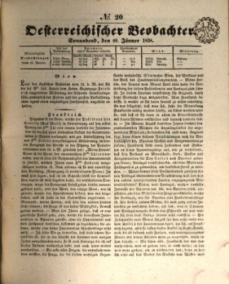 Der Oesterreichische Beobachter Samstag 20. Januar 1838