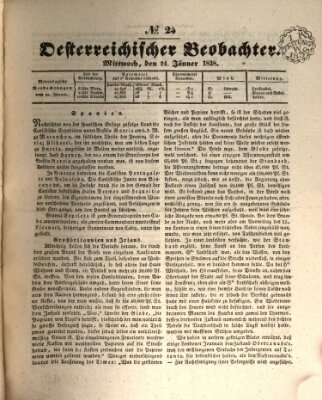 Der Oesterreichische Beobachter Mittwoch 24. Januar 1838