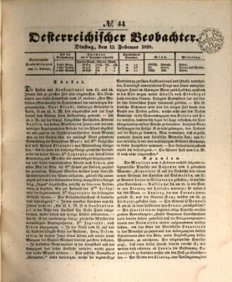 Der Oesterreichische Beobachter Dienstag 13. Februar 1838