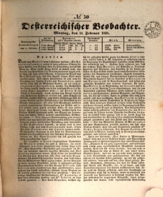 Der Oesterreichische Beobachter Montag 19. Februar 1838