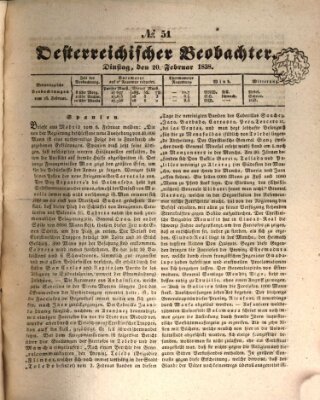 Der Oesterreichische Beobachter Dienstag 20. Februar 1838