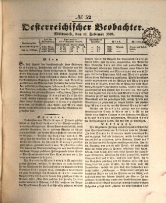 Der Oesterreichische Beobachter Mittwoch 21. Februar 1838